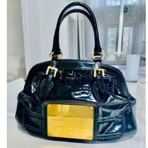 Dolce & Gabbana Runway Collection With Black Gold Hardware Shiny Leather Bag